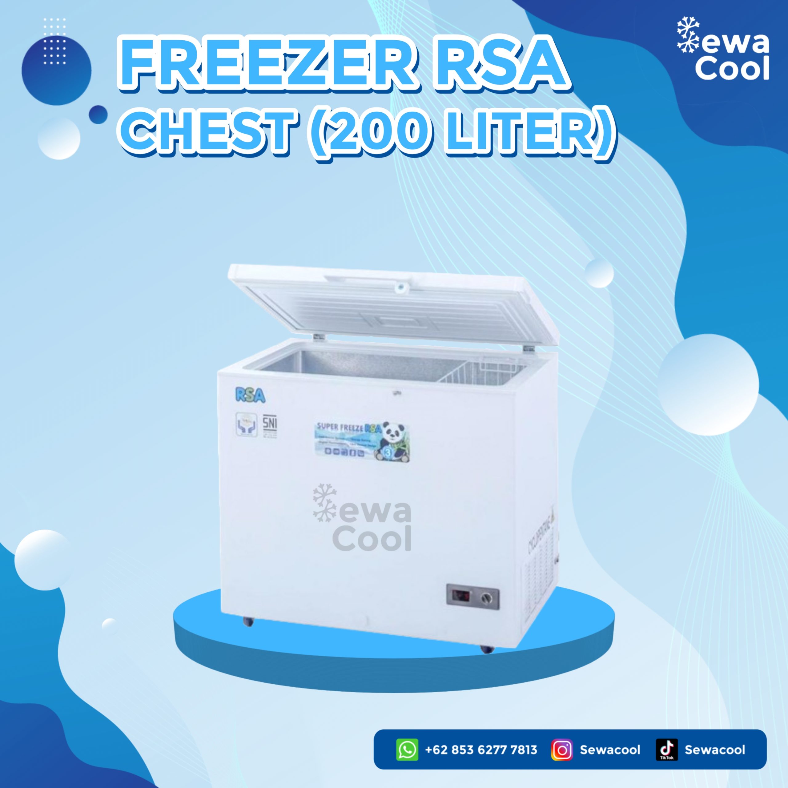 Sewa Freezer RSA 200 Liter di Medan - Sewacool
